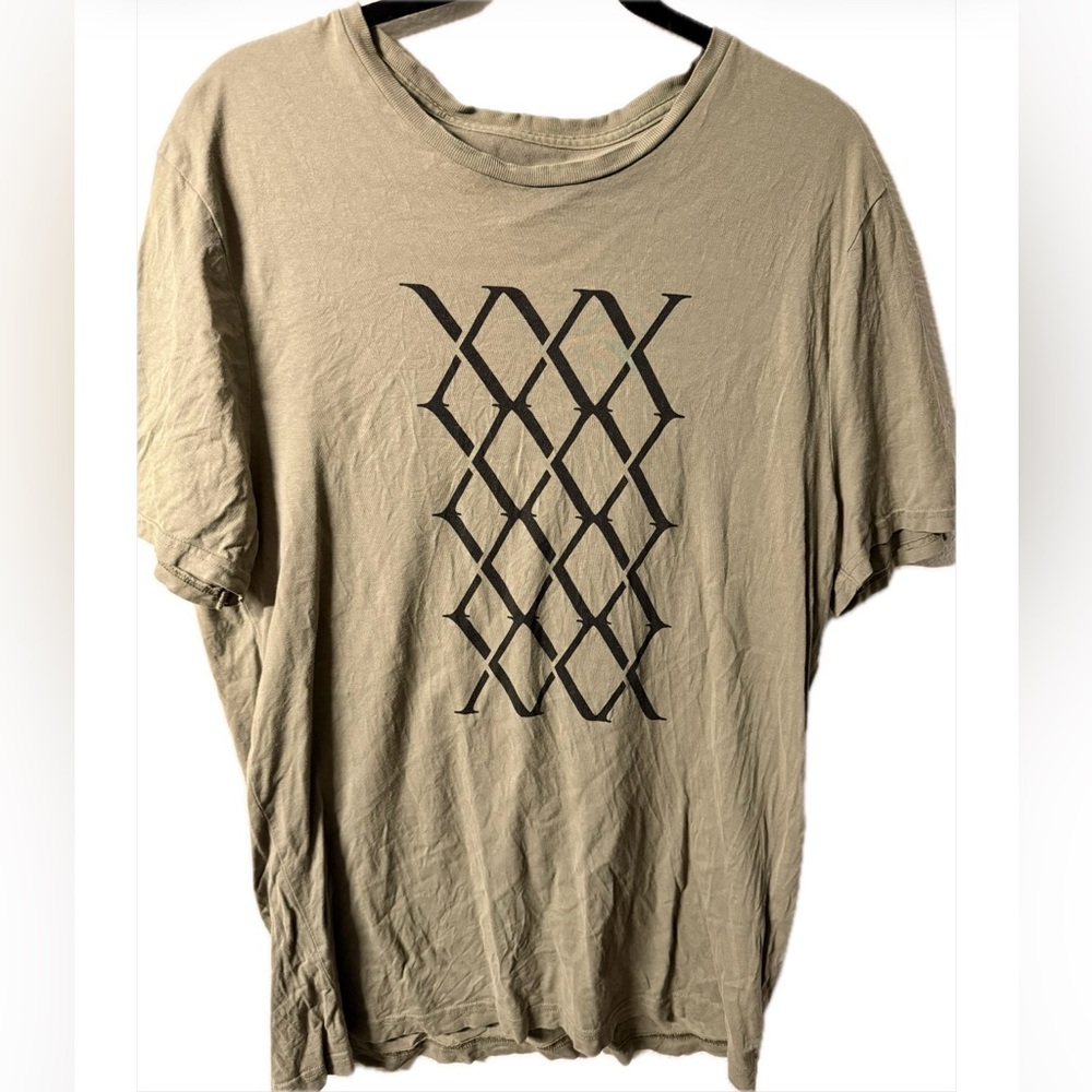Express Tan Tee with Black Lettering